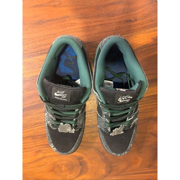 Nike Men's Black & Green SB Dunk Low There Skateboard Sneakers Size 8.5 NWOT - Picture 11 of 14